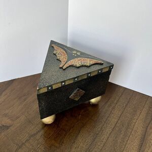 Vintage Halloween Jewelry Trinket Box, Wood, M.G.S. Art Forms 1995 Hand Painted